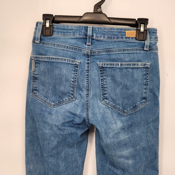 Paige Blue Denim Rory Crop Flare Medium Wash Jeans Women's 26 - Picture 6 of 8